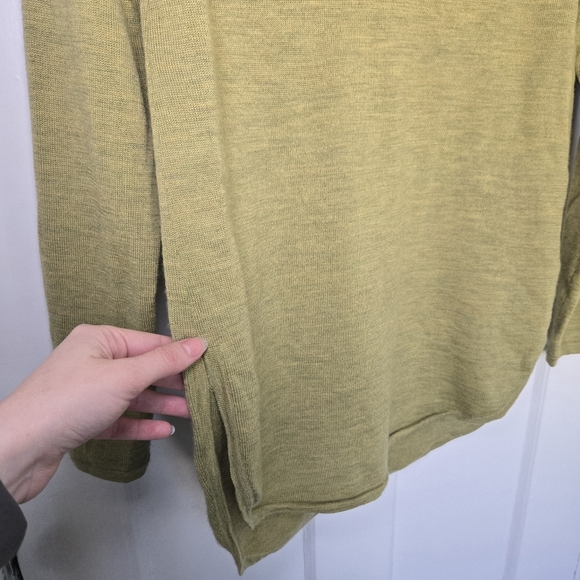 Eileen Fisher Women's Merino Wool Sweater Size XL Green Minimalist 3/4 Sleeve - Picture 6 of 10
